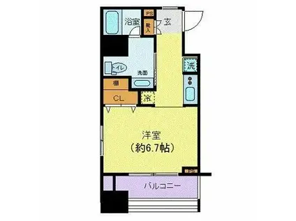 ベルファース水天宮前(ワンルーム/9階)の間取り写真