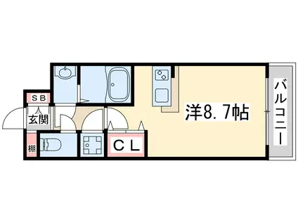 クレアート新大阪パンループ(ワンルーム/12階)の間取り写真