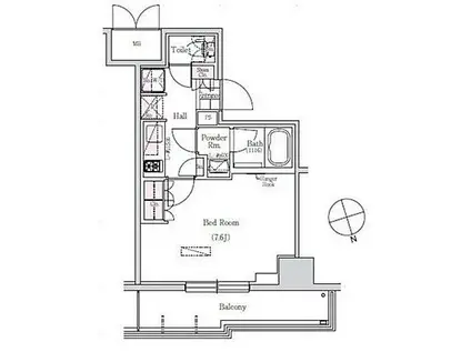 アーバネックス三田(1K/7階)の間取り写真