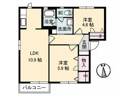 チェリーハイツ(2LDK/1階)の間取り写真