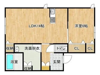 エトワールリゲル(1LDK/1階)の間取り写真