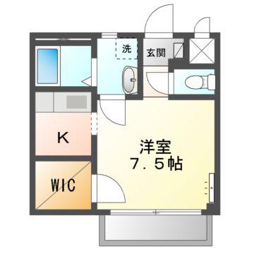 エスポワール穂並 I(1K/2階)の間取り写真
