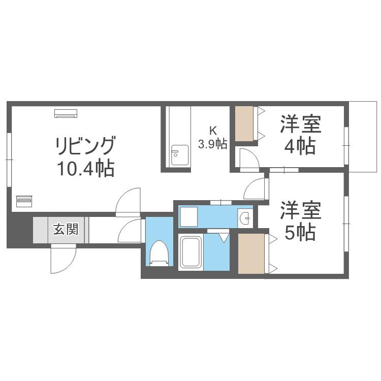 NRJニシオカ(2LDK/3階)の間取り写真