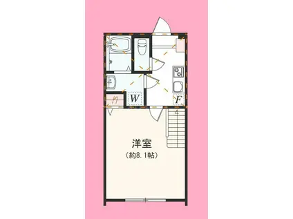 アザーレ・ディオン相模大野(1K/1階)の間取り写真