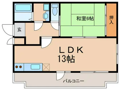 MANSION禅(1LDK/4階)の間取り写真