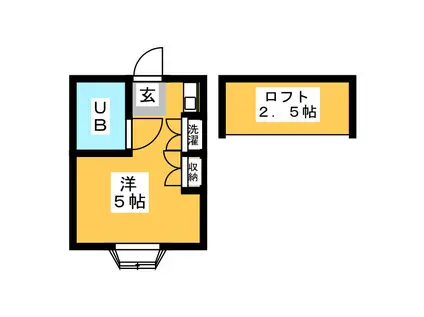 ビラカルムウエスト(ワンルーム/1階)の間取り写真