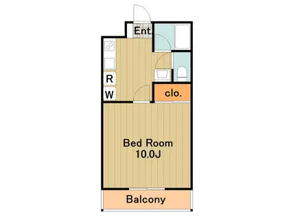 グリューネバルト(1K/2階)の間取り写真