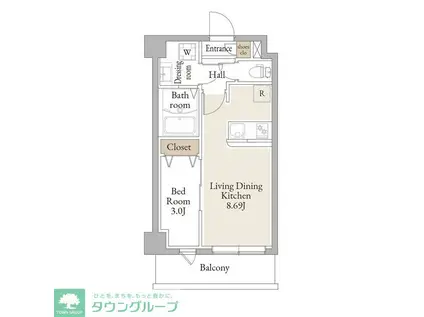 アルファコートお花茶屋2(1LDK/5階)の間取り写真