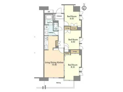 UURコート志木(3LDK/11階)の間取り写真