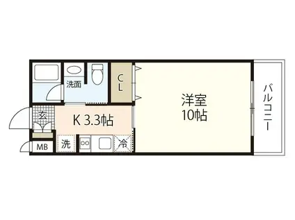 JRBハイツ矢野II番館(1K/3階)の間取り写真