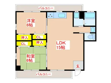 Mコーポ(2LDK/2階)の間取り写真