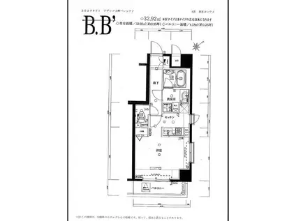 ADESSO上野BELLEZZA(1K/3階)の間取り写真
