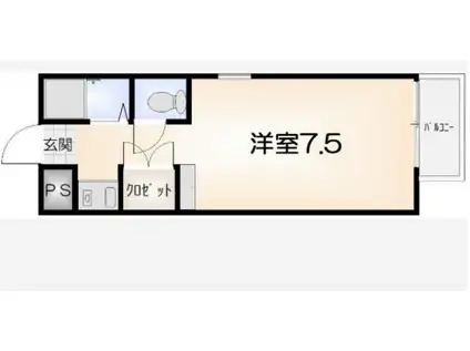 LE・BLANCHE(ワンルーム/1階)の間取り写真