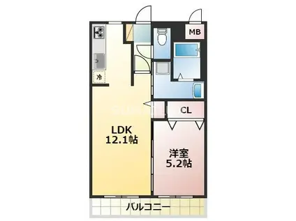 AMENITY N(1LDK/4階)の間取り写真