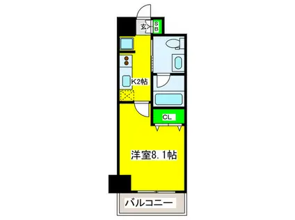 グルーヴ日本橋(1K/2階)の間取り写真