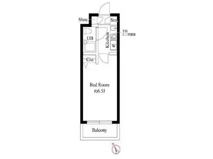パークテラス八王子(1K/4階)の間取り写真