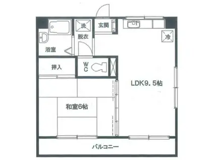 メゾン矢澤(1LDK/4階)の間取り写真