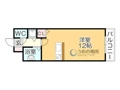 アザレアハイツ江崎(ワンルーム/3階)の間取り写真