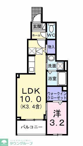 ハイライト(1LDK/1階)の間取り写真