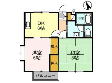 エステート M(2DK/2階)の間取り写真