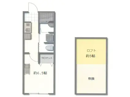 エステートガーデン所沢(1K/1階)の間取り写真