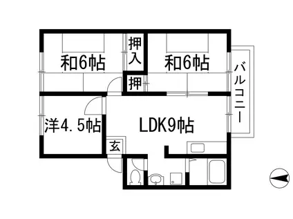 グランドタウンⅠ(3LDK/2階)の間取り写真