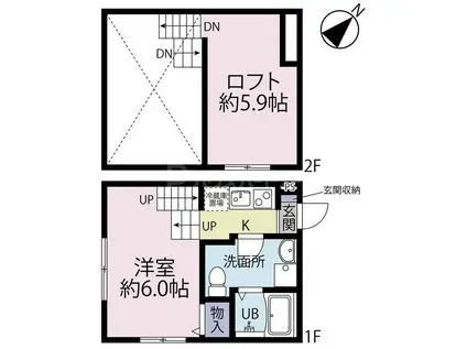 CHALET新検見川(2K/2階)の間取り写真