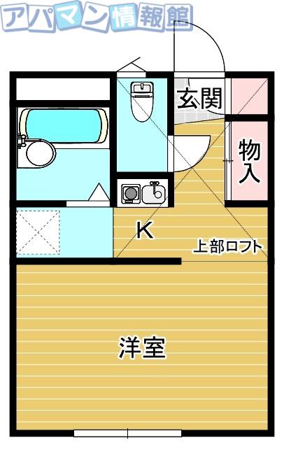 ジュネス江南(1K/2階)の間取り写真