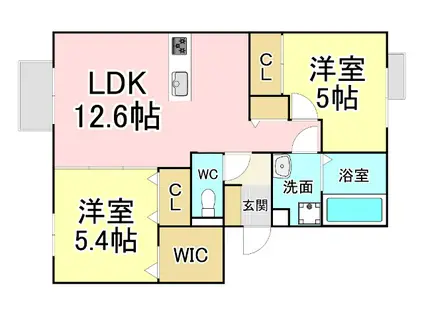 PASSIONE(2LDK/1階)の間取り写真