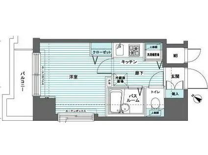 トーシンフェニックス日本橋兜町弐番館(1K/6階)の間取り写真