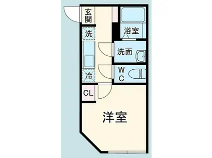 カインドネス小田急相模原6(1K/1階)の間取り写真