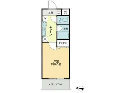 パピ中野ラウンジ(1K/2階)の間取り写真