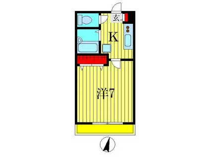 MELLOW RESIDENCE(1K/3階)の間取り写真
