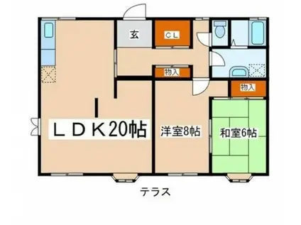 ファミール海老名(2SLDK/1階)の間取り写真