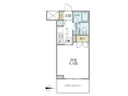 リュミエール三田(1K/3階)の間取り写真