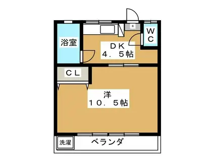 コーポルピナス(1K/1階)の間取り写真