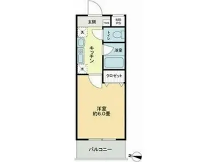 パピ中野ラウンジ(1K/2階)の間取り写真