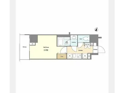 ビーピーアールレジデンス町田(1K/12階)の間取り写真