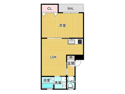 エスペランザ(1LDK/2階)の間取り写真
