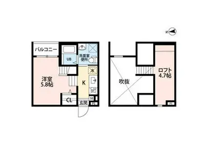 SIETE VERANO(ワンルーム/2階)の間取り写真