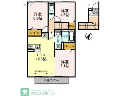 アスレスト(3LDK/2階)の間取り写真