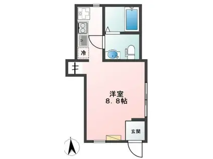 PATIO SQUARE 徳丸(ワンルーム/1階)の間取り写真