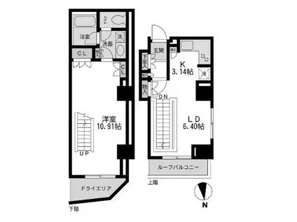 レジデンス白金コローレ レジデンスシロカネコローレ(1LDK/1階)の間取り写真
