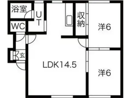 ソフィール北郷弐番館(2LDK/2階)の間取り写真
