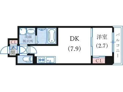 LIVIAZ KOBE LAMER(1DK/8階)の間取り写真