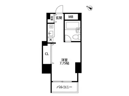 メゾン・ド・ヴィレ麻布台(1K/12階)の間取り写真