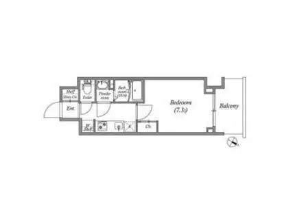 GENOVIA神戸湊川公園(1K/10階)の間取り写真