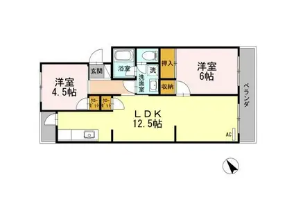 プレジデントタカヤ(2LDK/3階)の間取り写真