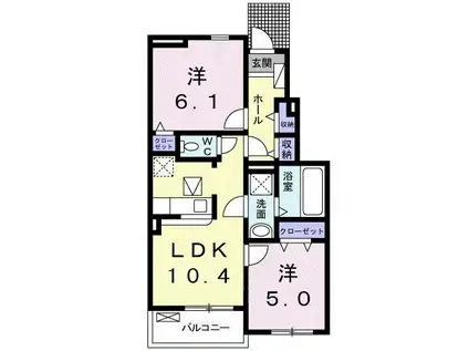 グレイス レジデンス(2LDK/1階)の間取り写真