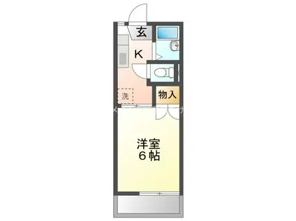 サンコーポ山田 B棟(1K/2階)の間取り写真